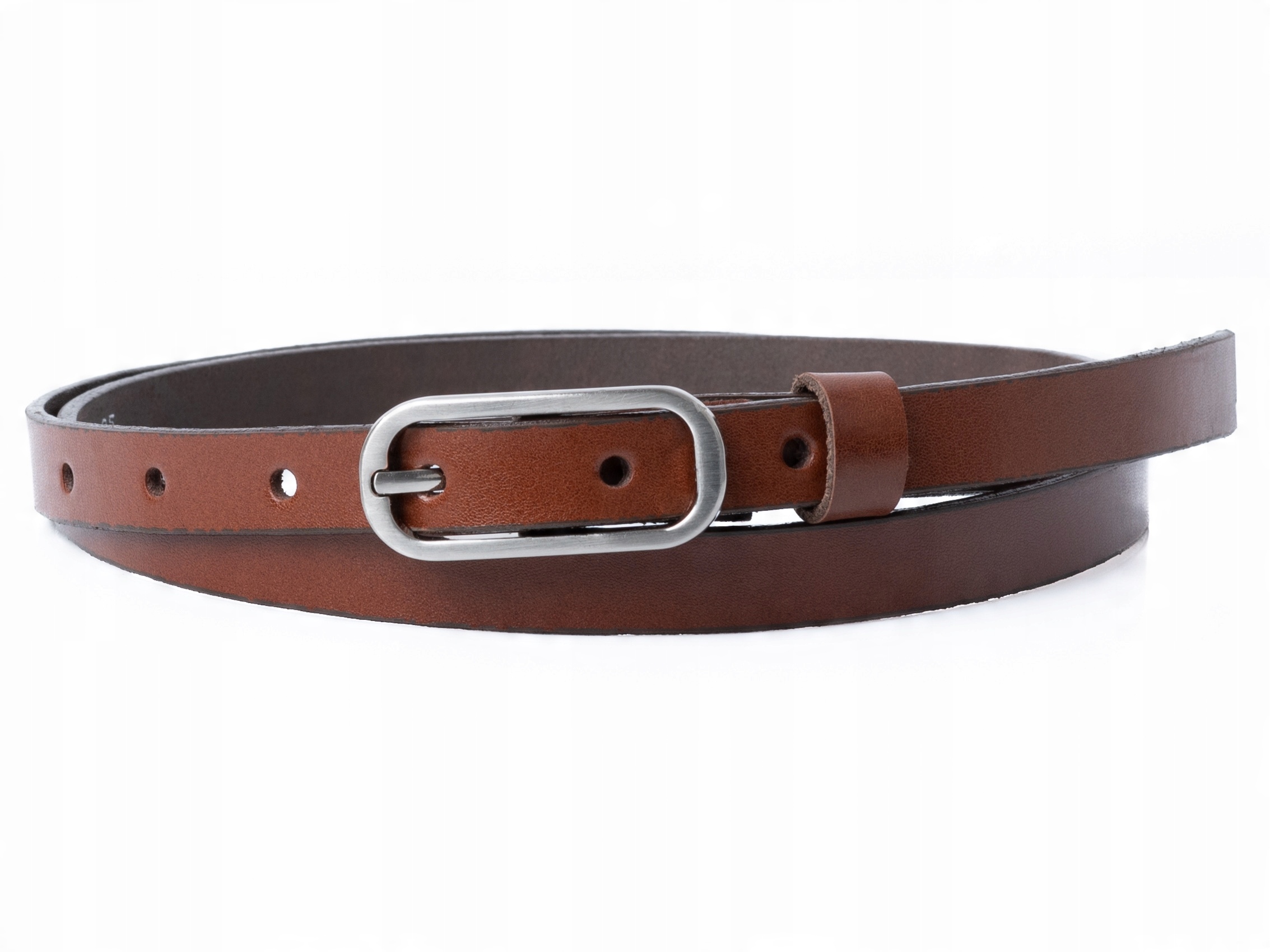 

Wąski pasek Brązowy 100% Skórzany 1,5cm r. 95cm