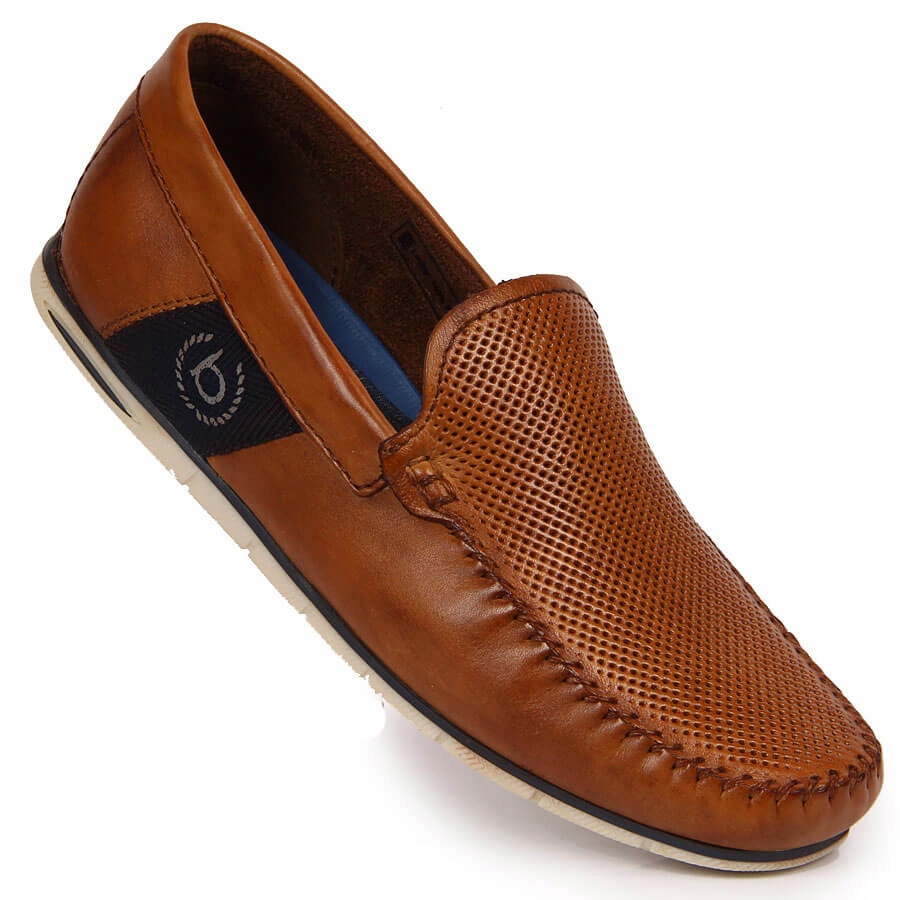 

Mokasyny skórzane męskie brąz Bugatti JJ153094 43