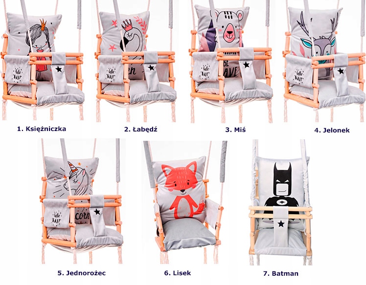 HUŚTAWKA DLA CHŁOPCA Z BATMANEM === DREWNIANA 3W1 Bohater / Bajka brak