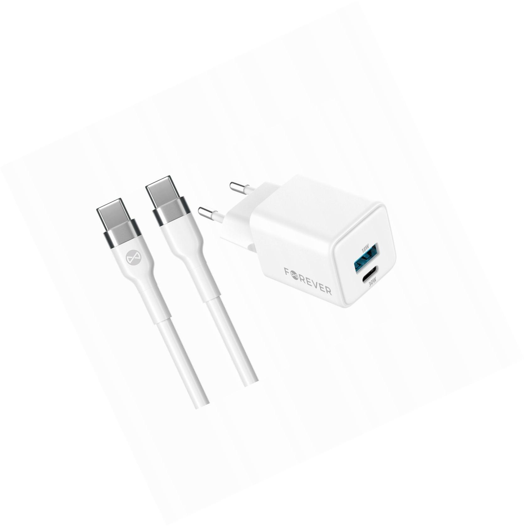 Szybka ładowarka GaN 30W 2 wejścia Usb i Usb-c z kablem do Oppo Reno 7 5G