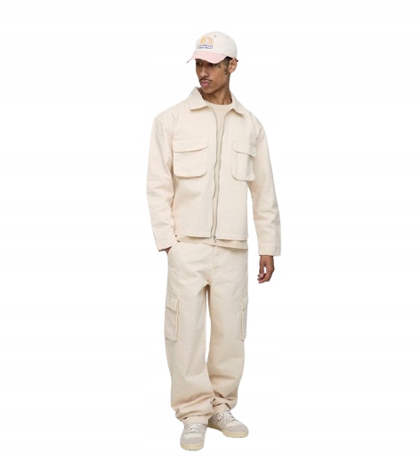 Boohooman Béžové Kapsáče S Kapsami Z Bavlny Xs Z3A