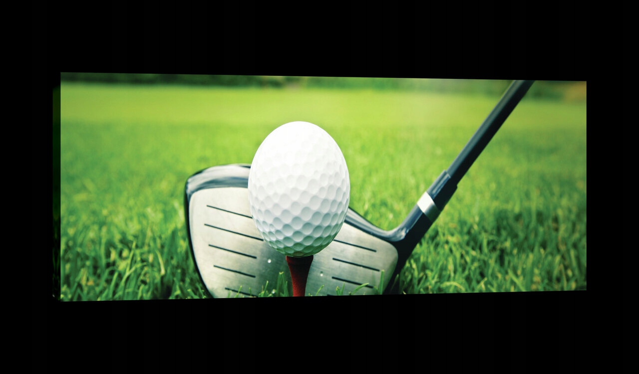 Obraz 145x45 Golf míč hůl tee tráva zeleň golfové hřiště léto slunce
