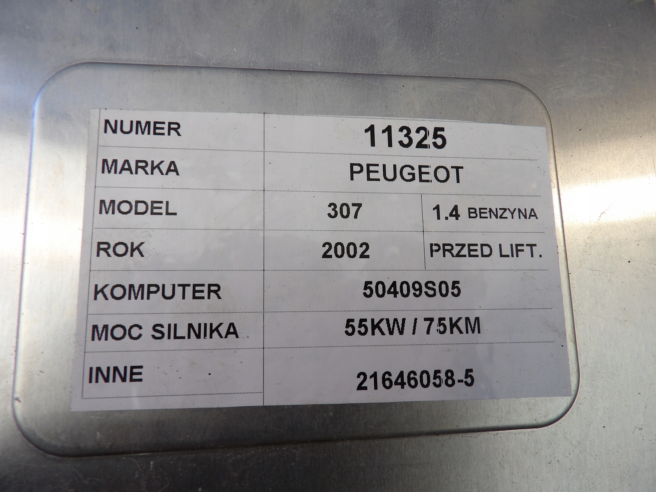 Peugeot 307 computer, control unit 9641232080, 9638442580-03