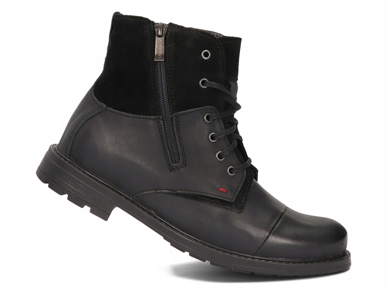 MĘSKIE BUTY OCIEPLANE POLSKIE SKÓRA 871 CZARNY 44 Model SZTYBLETY