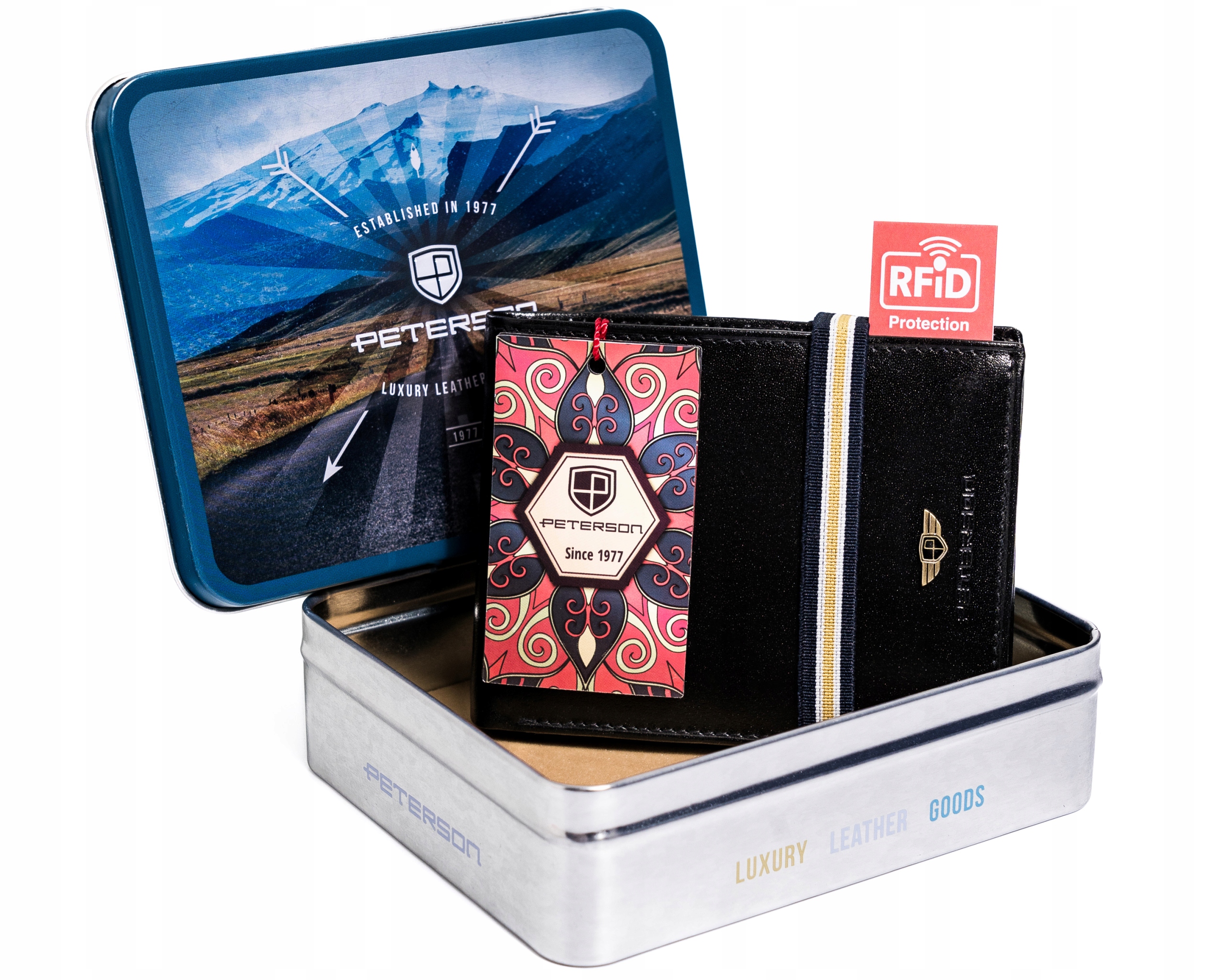 

Peterson skórzany męski portfel poziomy zapięcie