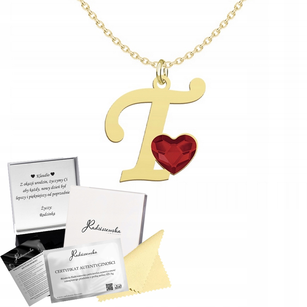 Zlatý Náhrdelník S Iniciálem T Písmeno Srdce Dárek Pro Ženu Přání