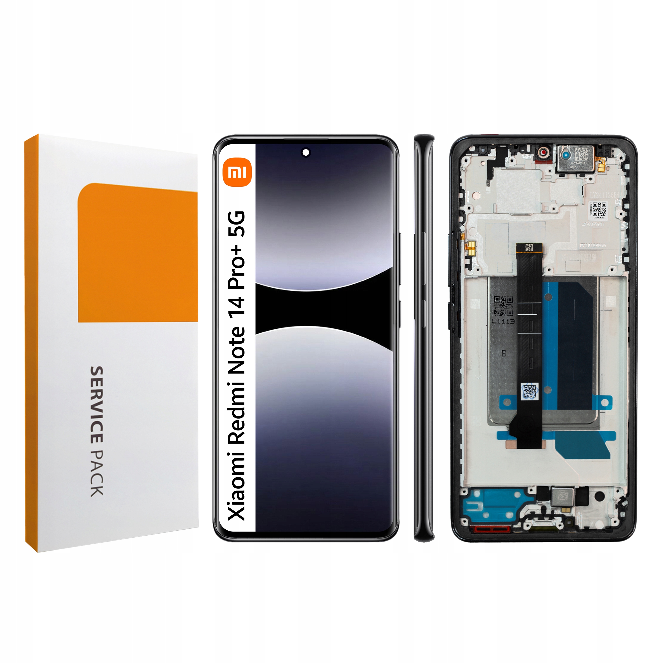 Displej s rámečkem pro Redmi Note 14 Pro+ Originální Zila LCD panel, černý