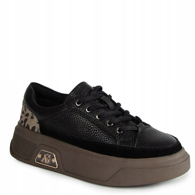 Cambell 26-19343BK Černé Kožené Tenisky 36