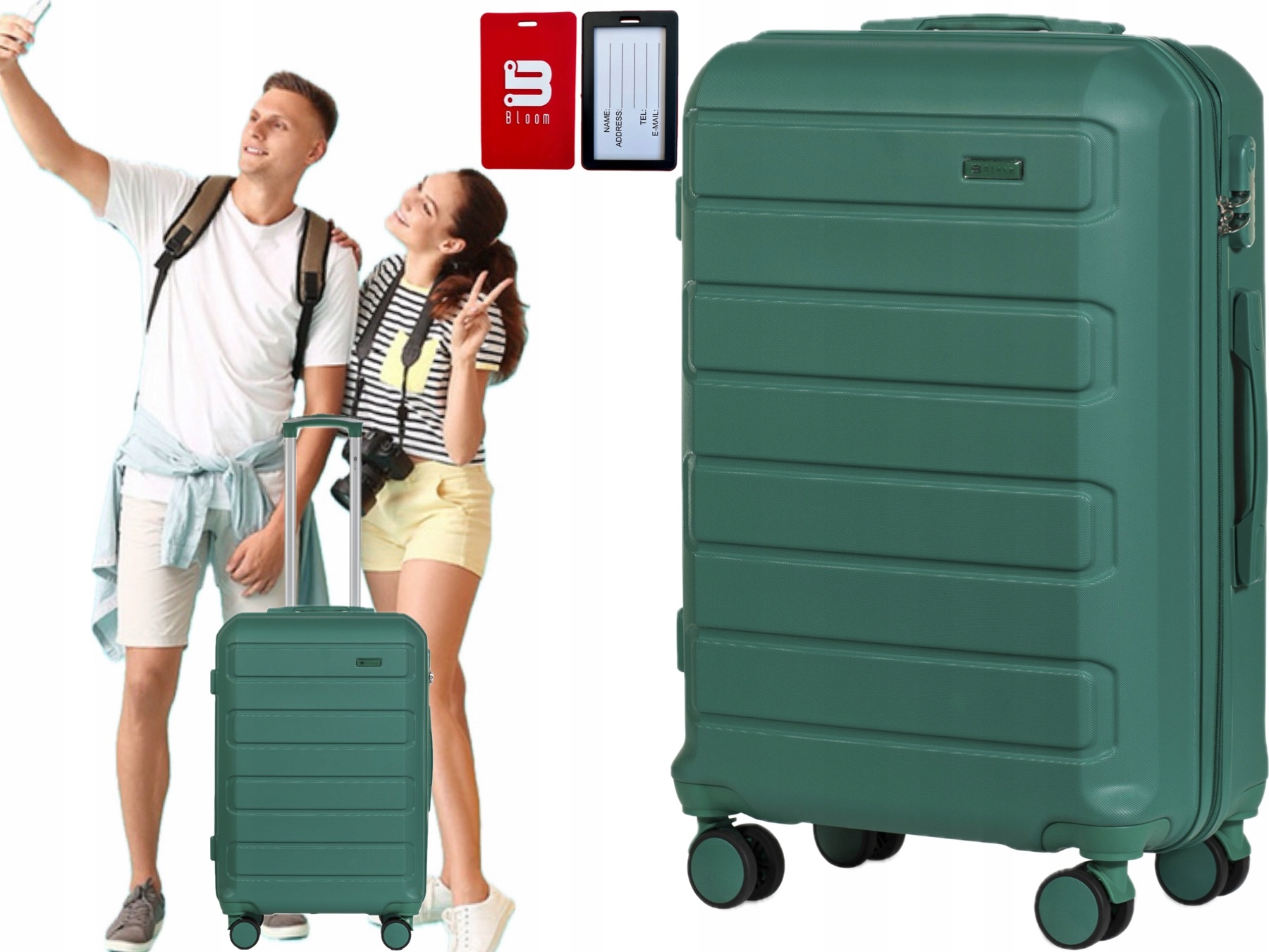 Walizka Abs Bloom XL “ 24 ” Średnia Mocna Na Kółkach Adresownik