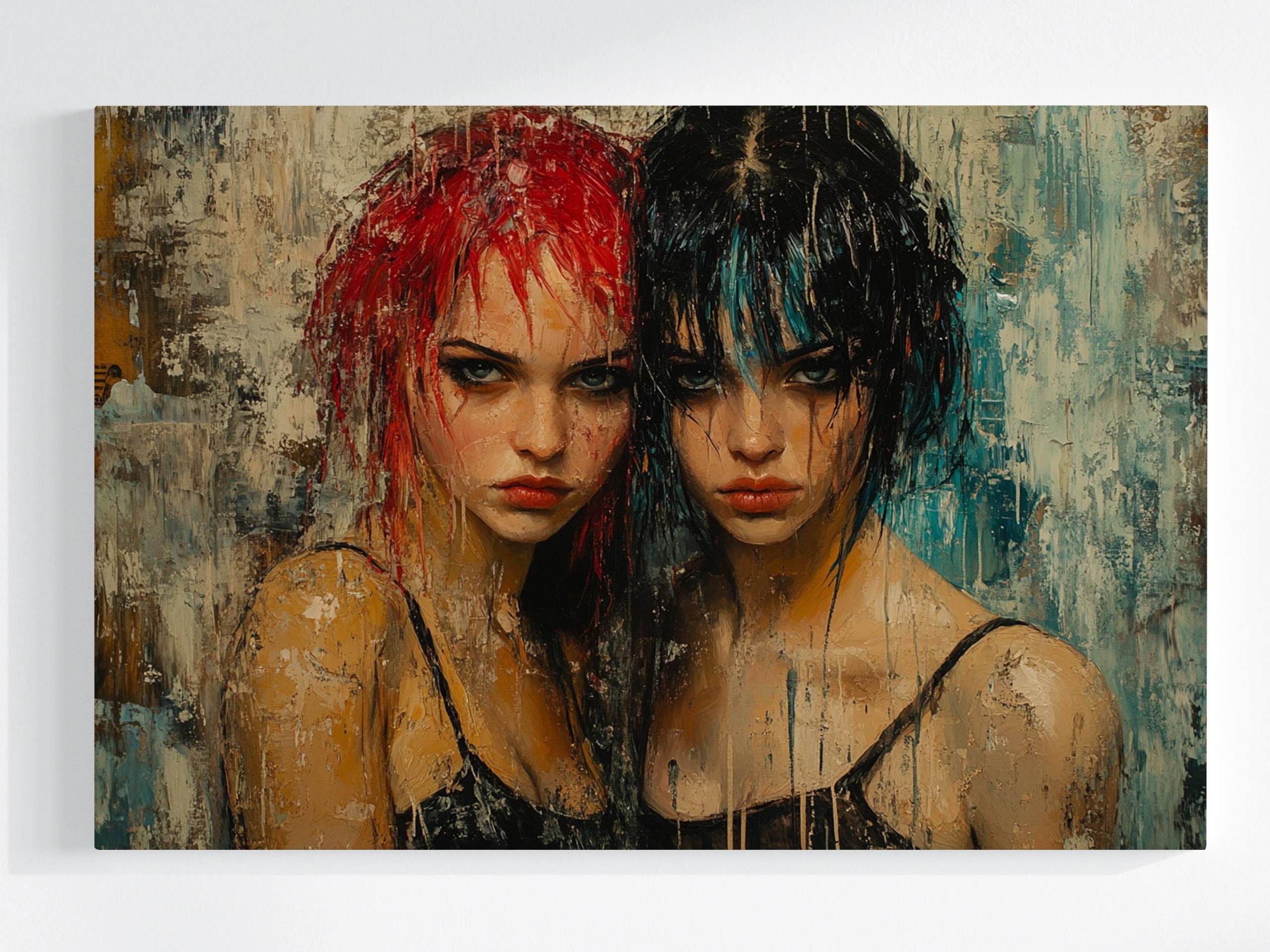 Obraz Na Plátně Canvas Portrét Dívky Cyberpunk Grunge Noir 120x80