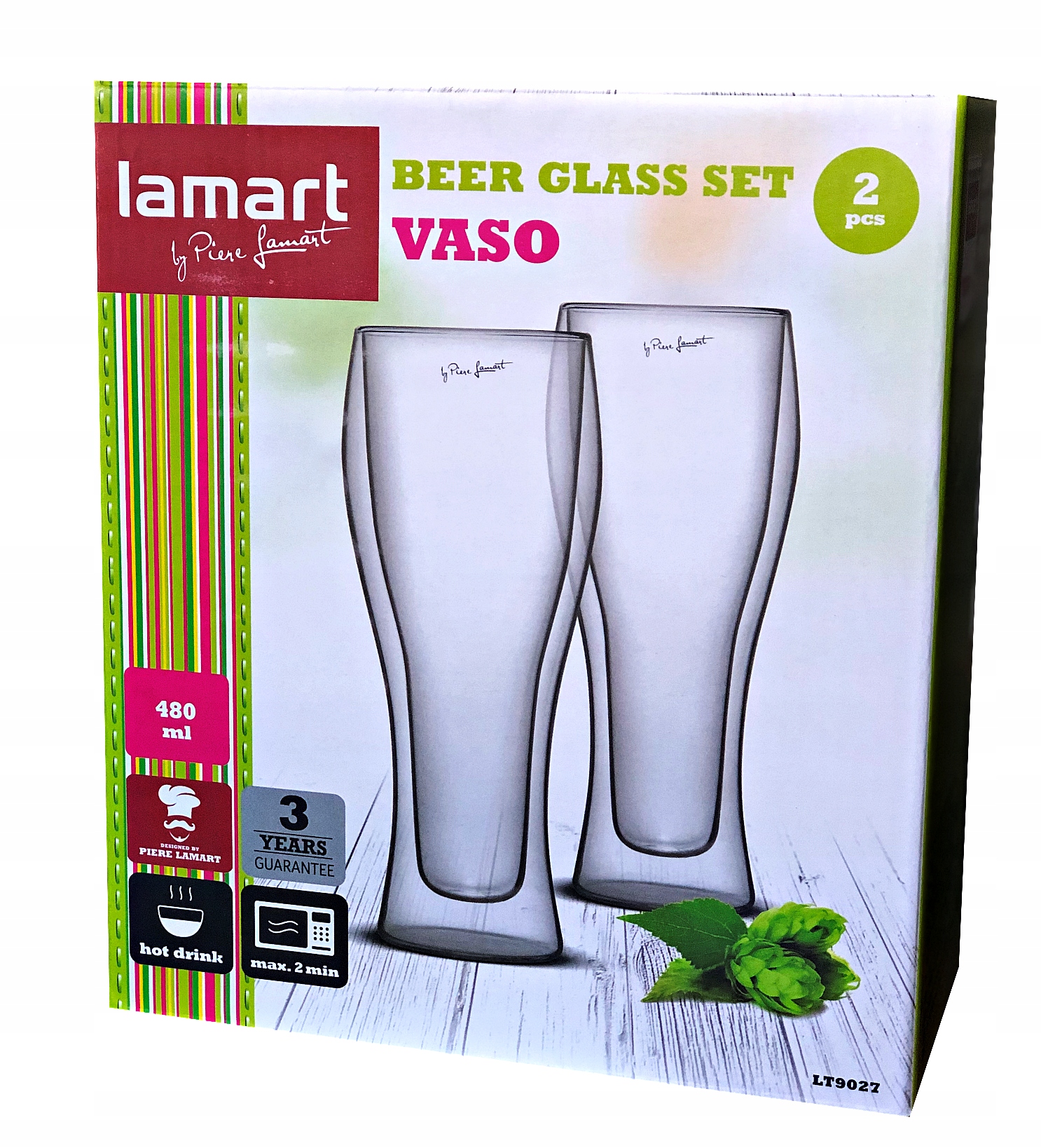 SZKLANKI DO PIWA 480 ML PODWÓJNE SZKŁO POKAL Pojemność 480 ml