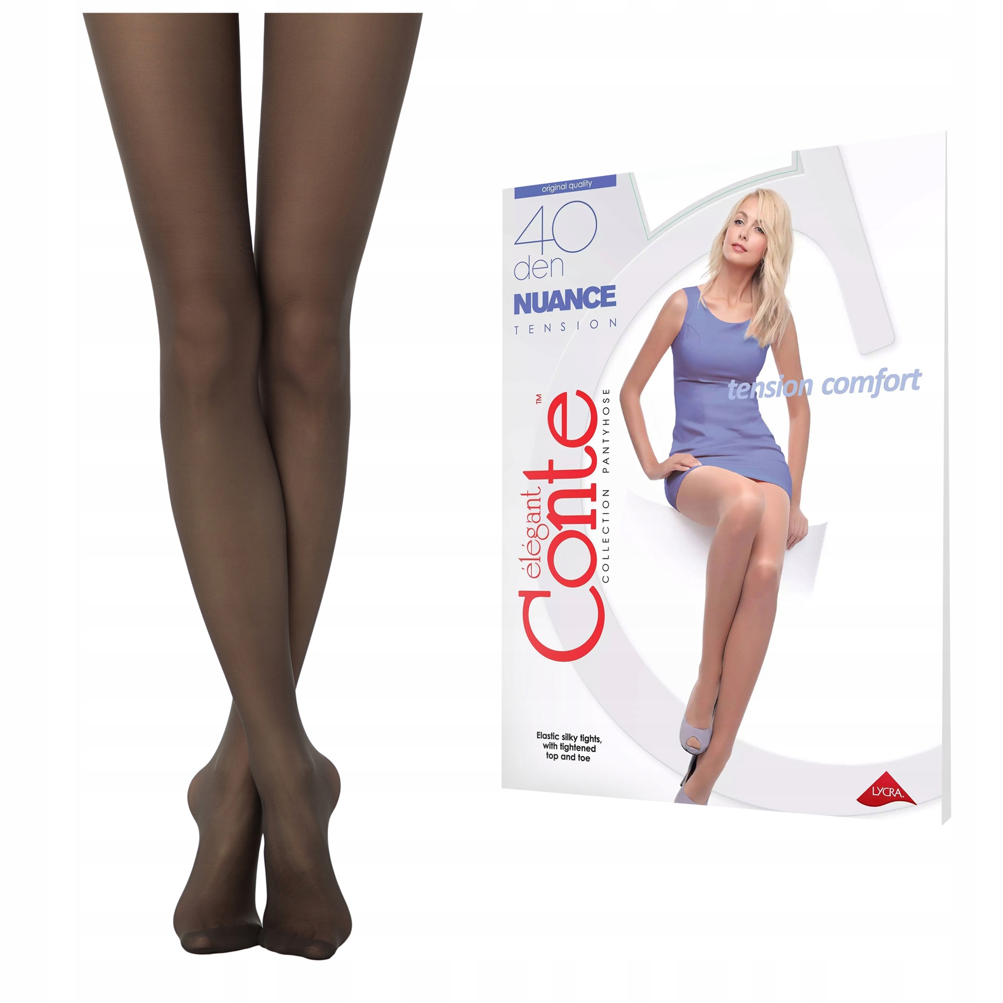 

Rajstopy Conte Nuance 40 den lycra Grafit 2 matowe