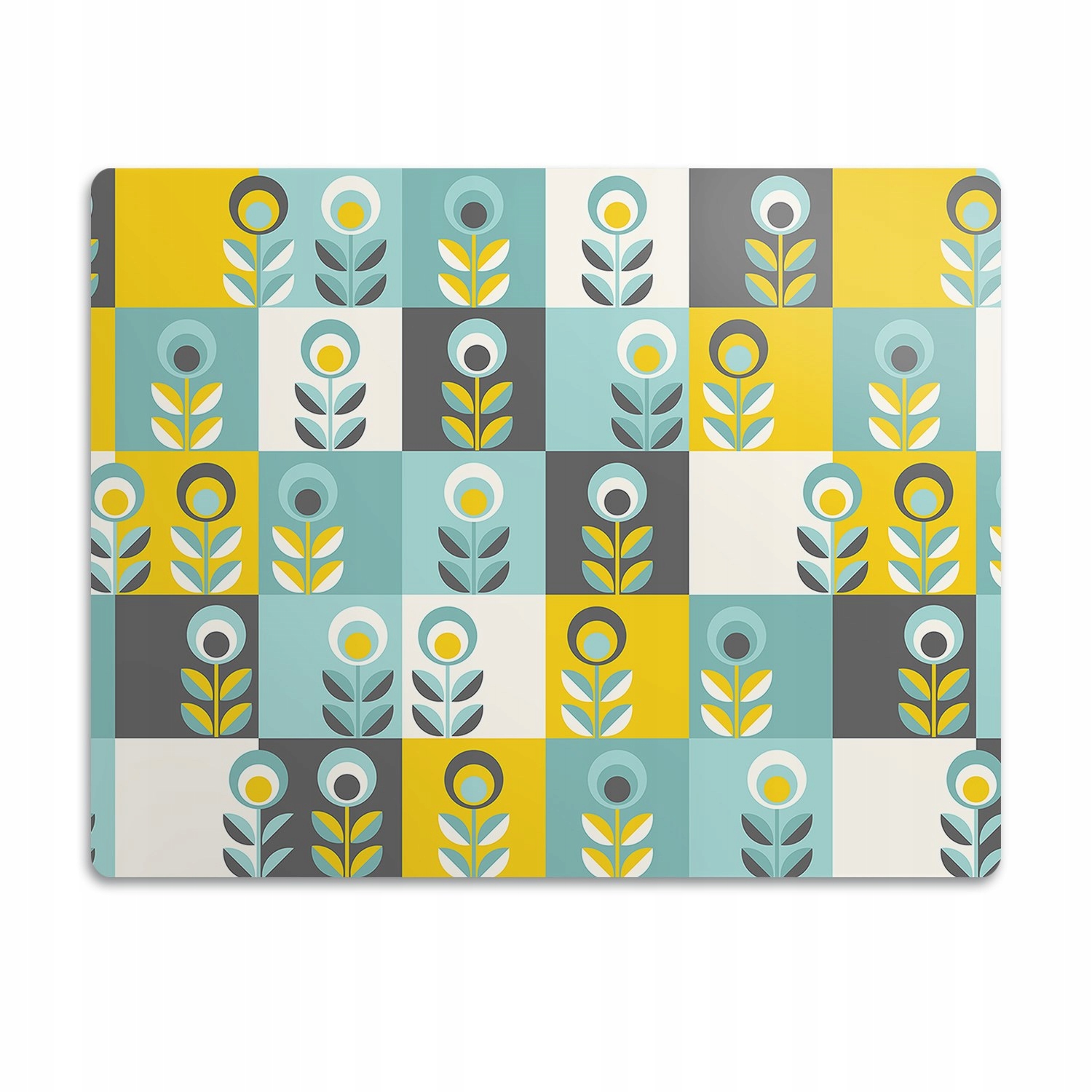 Levně Voděodolná podložka pod misku Mřížka s květinami 60x40 cm