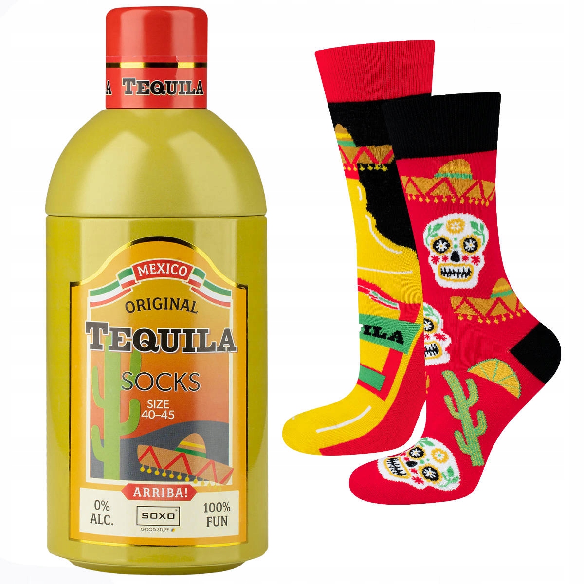 

kolorowe Skarpety na prezent w Butelce tequila