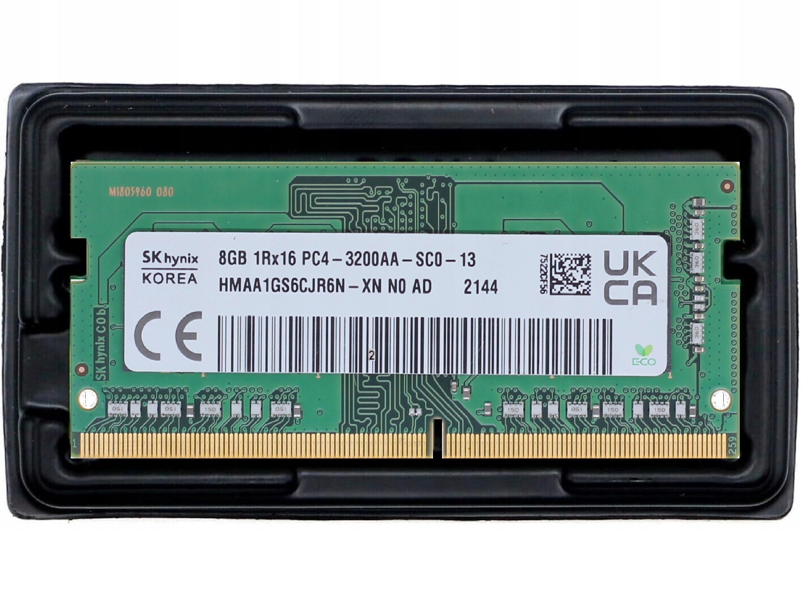 Pamięć laptopa 8GB DDR4 Hynix 3200 PC4-3200AA-SC0-13 1Rx16 HMAA1GS6CJR6N-XN
