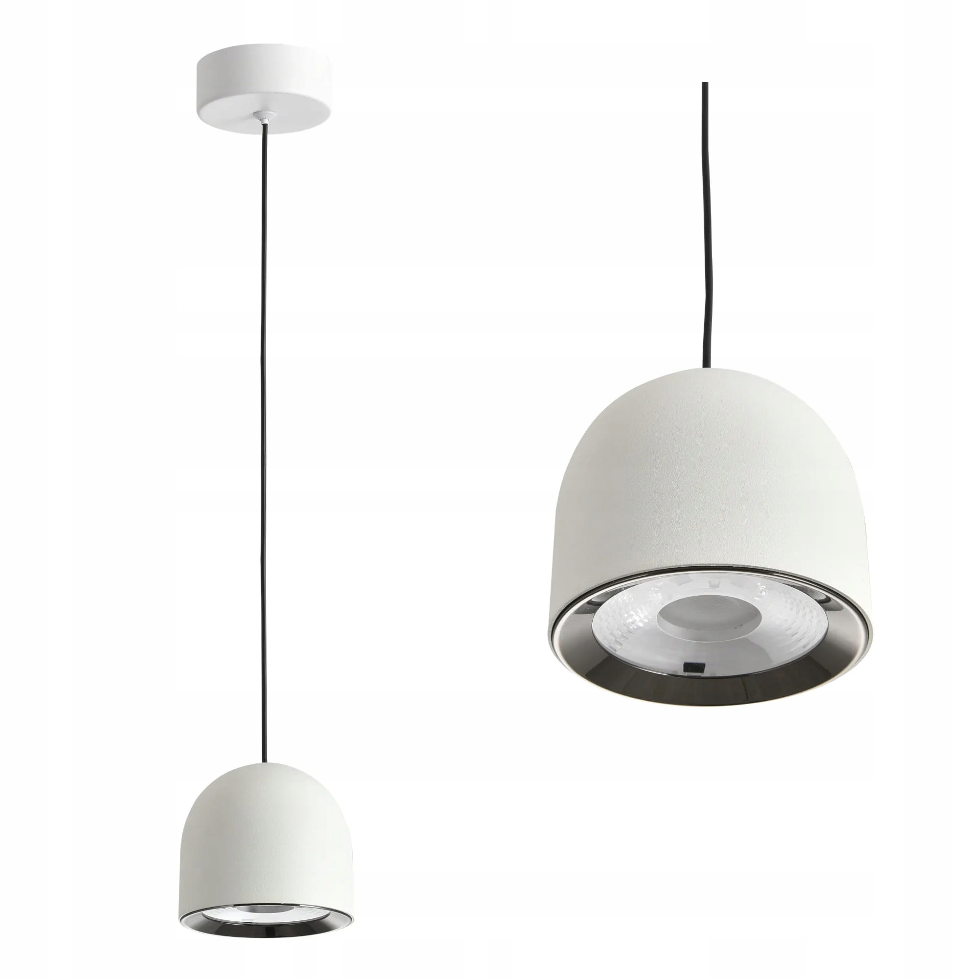 Závěsná lampa s bílým hliníkovým stínidlem Saila Led 8W 3000K Yaskr