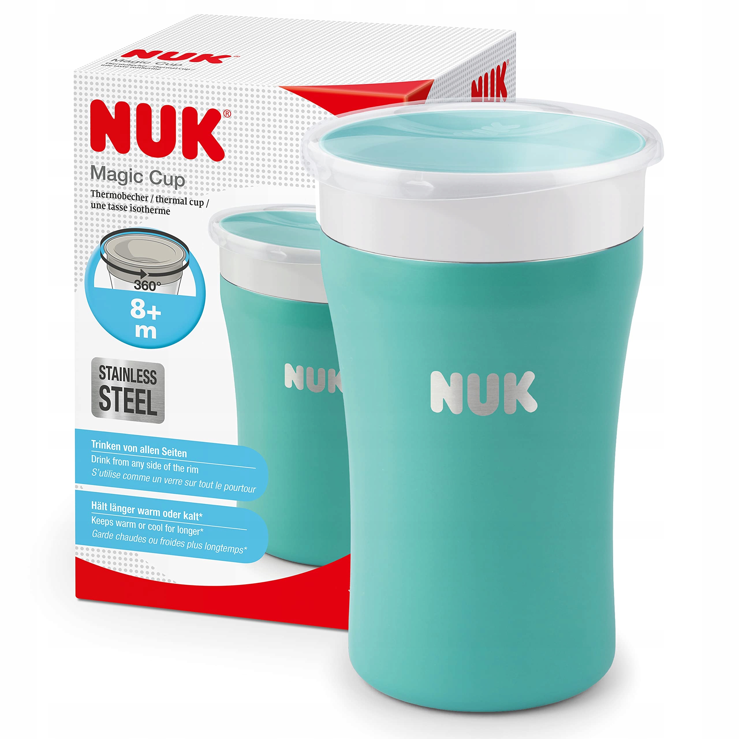 NUK Kubek Termiczny Dla Dzieci 230ml 8+ Miesięcy Niebieski BPA Free
