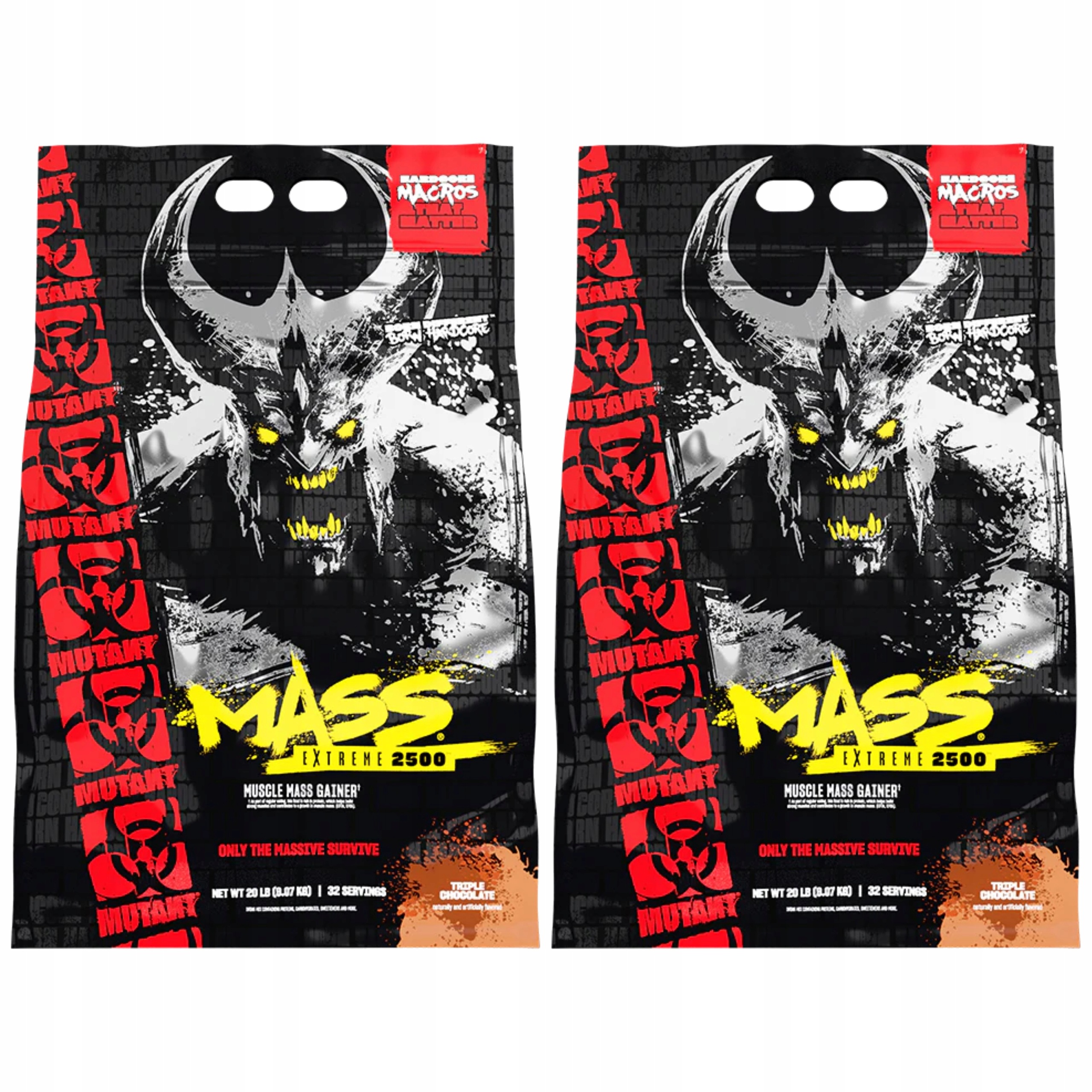 2x Gainer svalová hmota 1070 kcal bílkovina sacharidy Mutant Mass Mutant