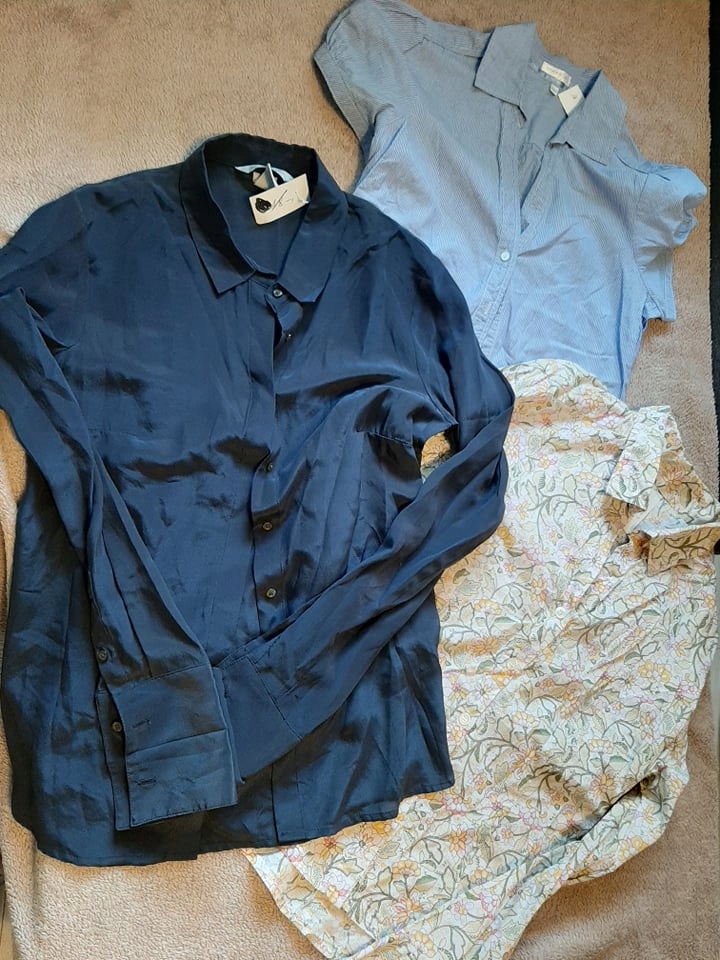 ZESTAW 3 BLUZEK KOSZULOWYCH ROZM XS