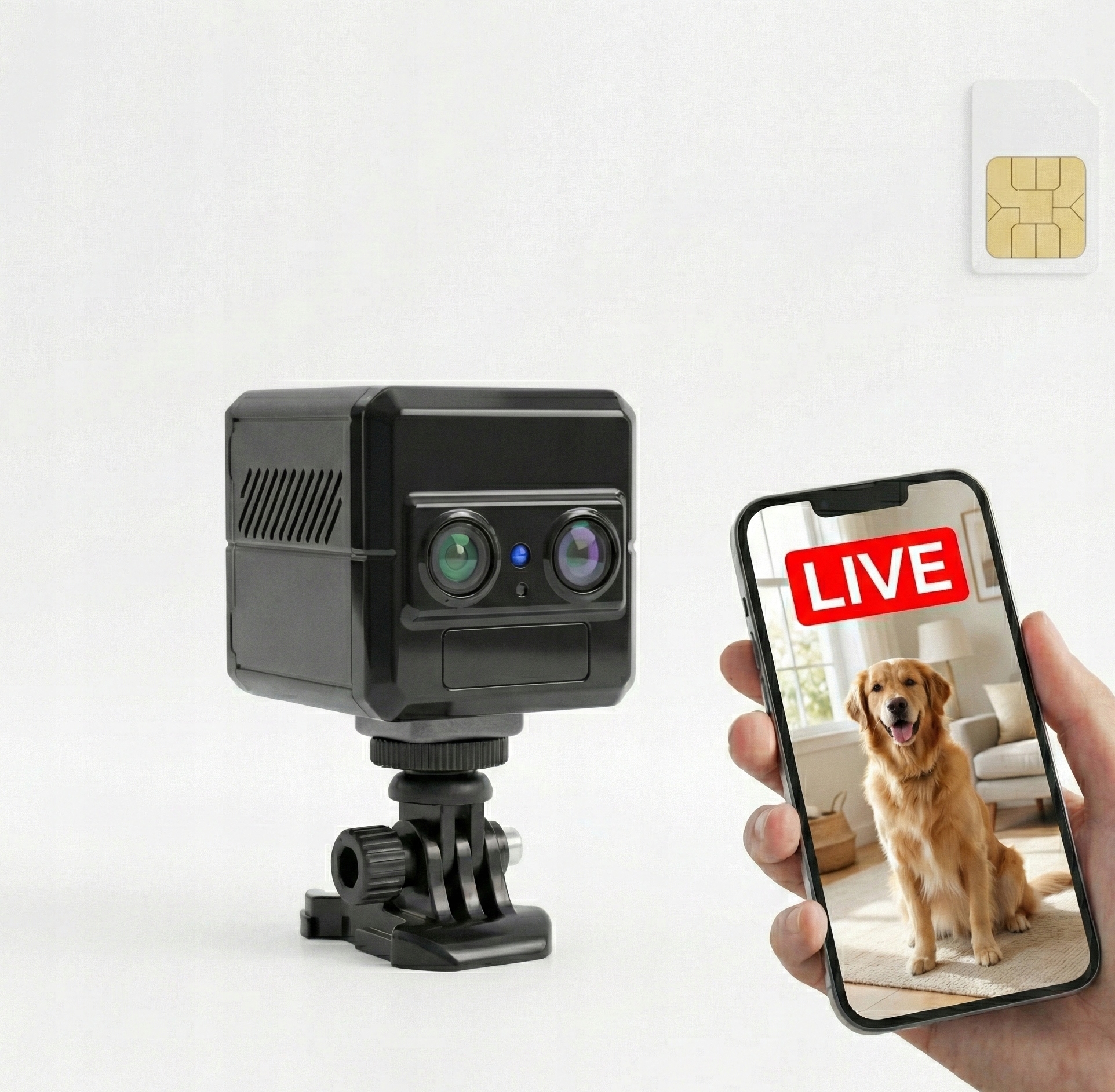 Mini Kamera 4G Lte Na Kartę Sim Monitoring Wewnętrzny Długi Czas Pracy