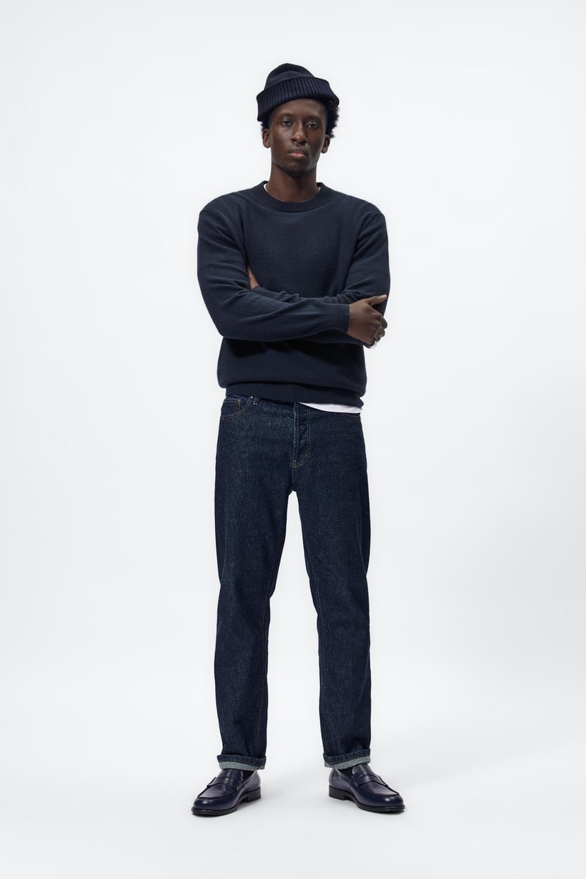 ZARA ORIGINS SWETER KASZMIR LUX GRANATOWY S WIOSNA Marka Zara