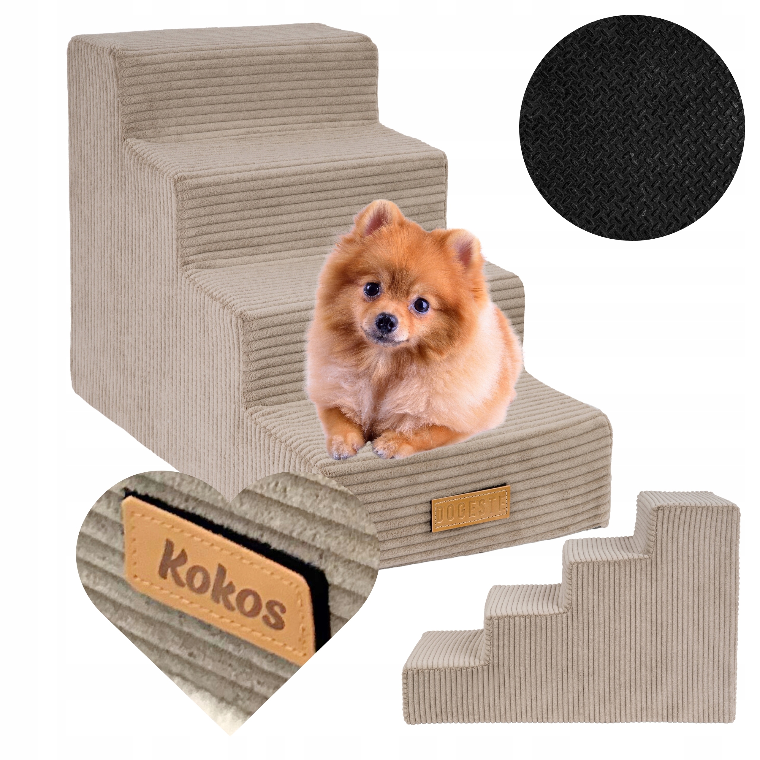 Schody pro psa kočku Schody 4 stupně rampa plošina 45 cm Gravírování jméno Bonus
