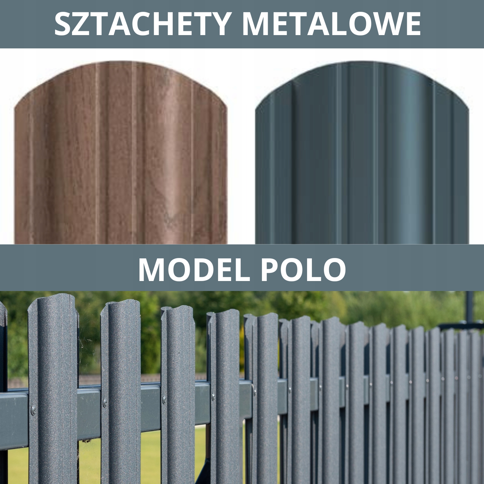 

Sztachety Metalowe wzornik próbki Polo