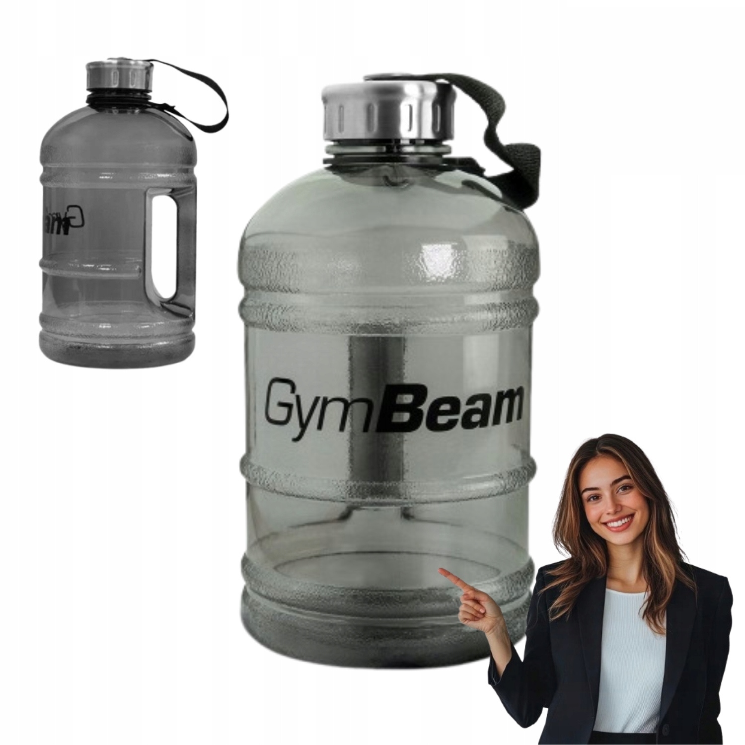 Bidon Czarny Na Siłownię Hydrator Nowy Solidny Czarny 1890ml