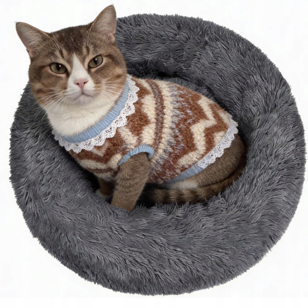 Levně Pelíšek Pro Psa Kočku Potah Kotec Polštář Kulatý 60 cm