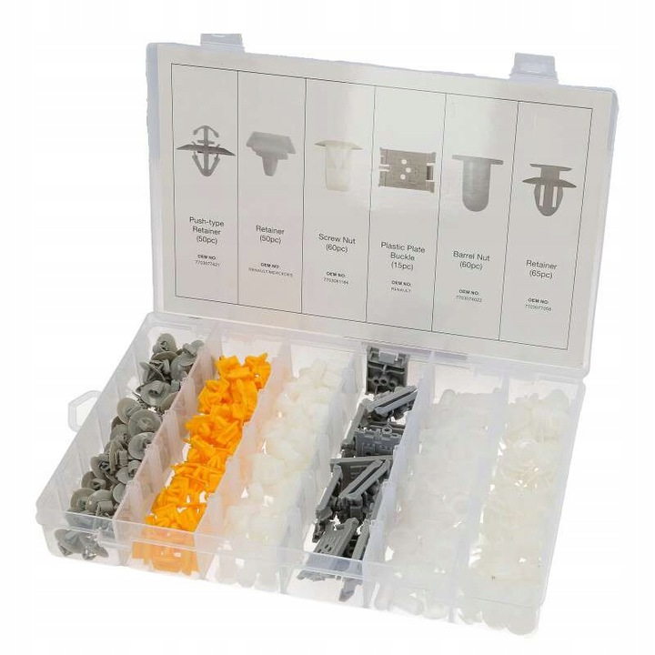 ZESTAW KOŁKI SPINKI TAPICERSKIE RENAULT 300 SZT