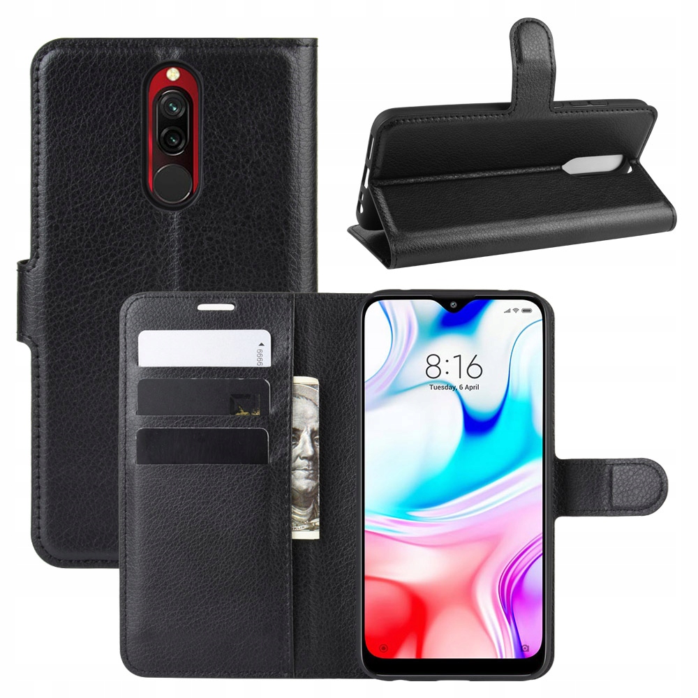 

Etui Portfel Litchi, Pokrowiec Do Xiaomi Redmi 8