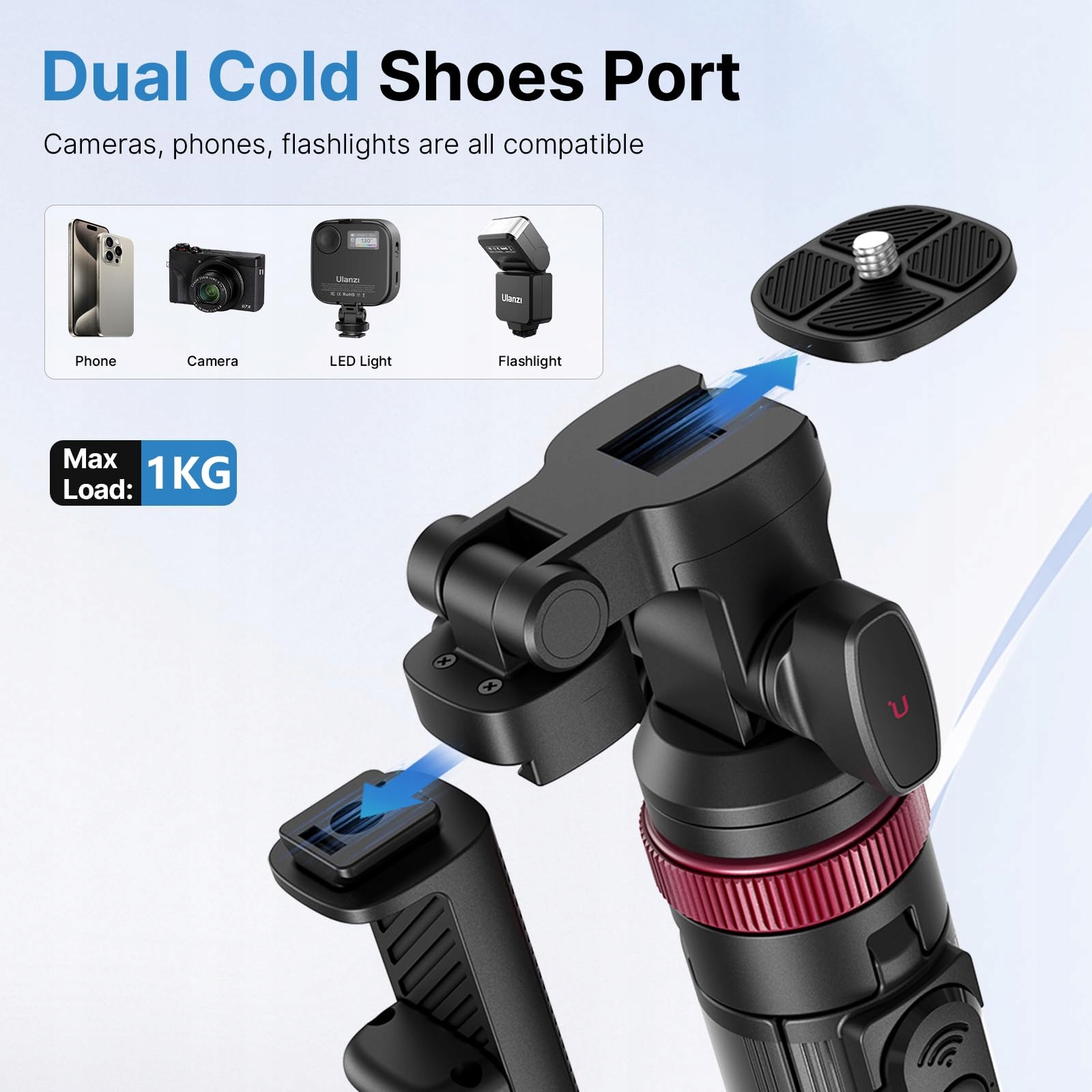 ULANZI MT-78 Statyw Kamera Selfie-Stick Bluetooth Telefon DSLR iPhone — miniatura 9