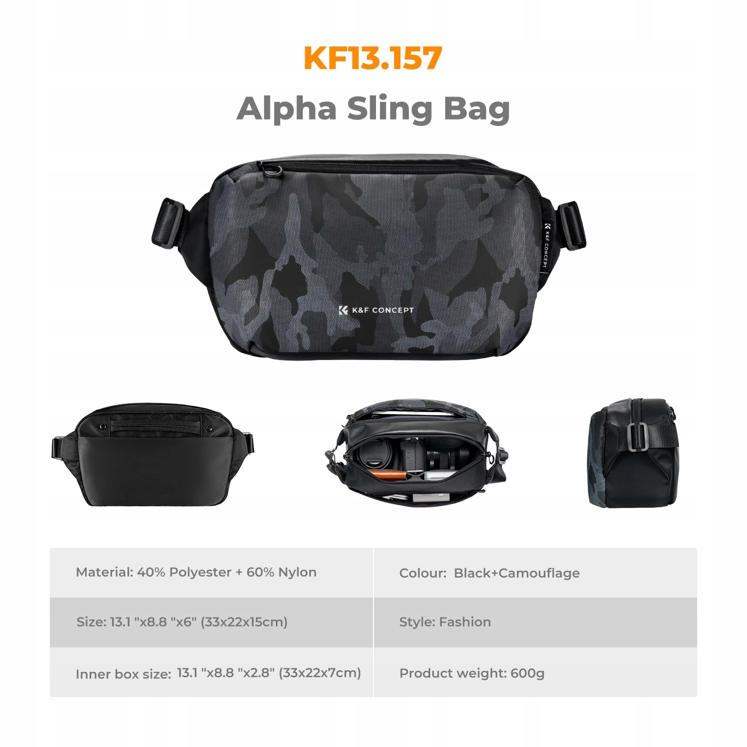 K&F CONCEPT Plecak Na Aparat Kompatybilny Z Canon Nikon Sony DJI — miniatura 7