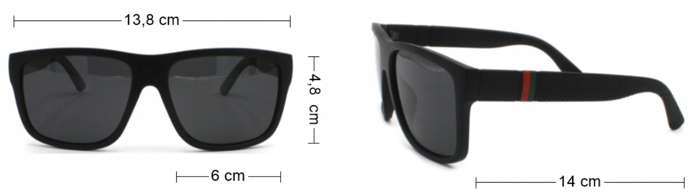 OKULARY PRZECIWSŁONECZNE MĘSKIE FILTR UV400 POLARYZACYJNE Z ETUI KIEROWCÓW Szerokość mostka 16 mm