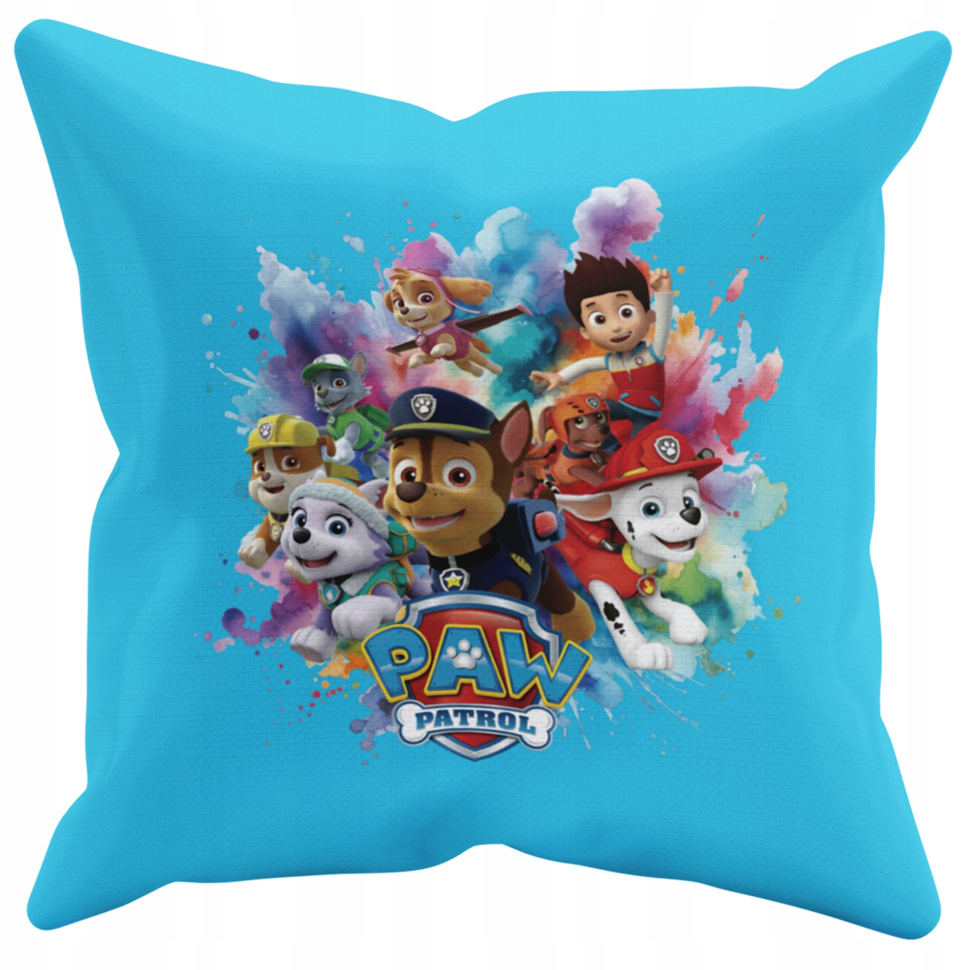POSZEWKA NA PODUSZKĘ JAŚKA DO PRZEDSZKOLA PSI PATROL + IMIĘ GRATIS Kolor dominujący odcienie niebieskiego