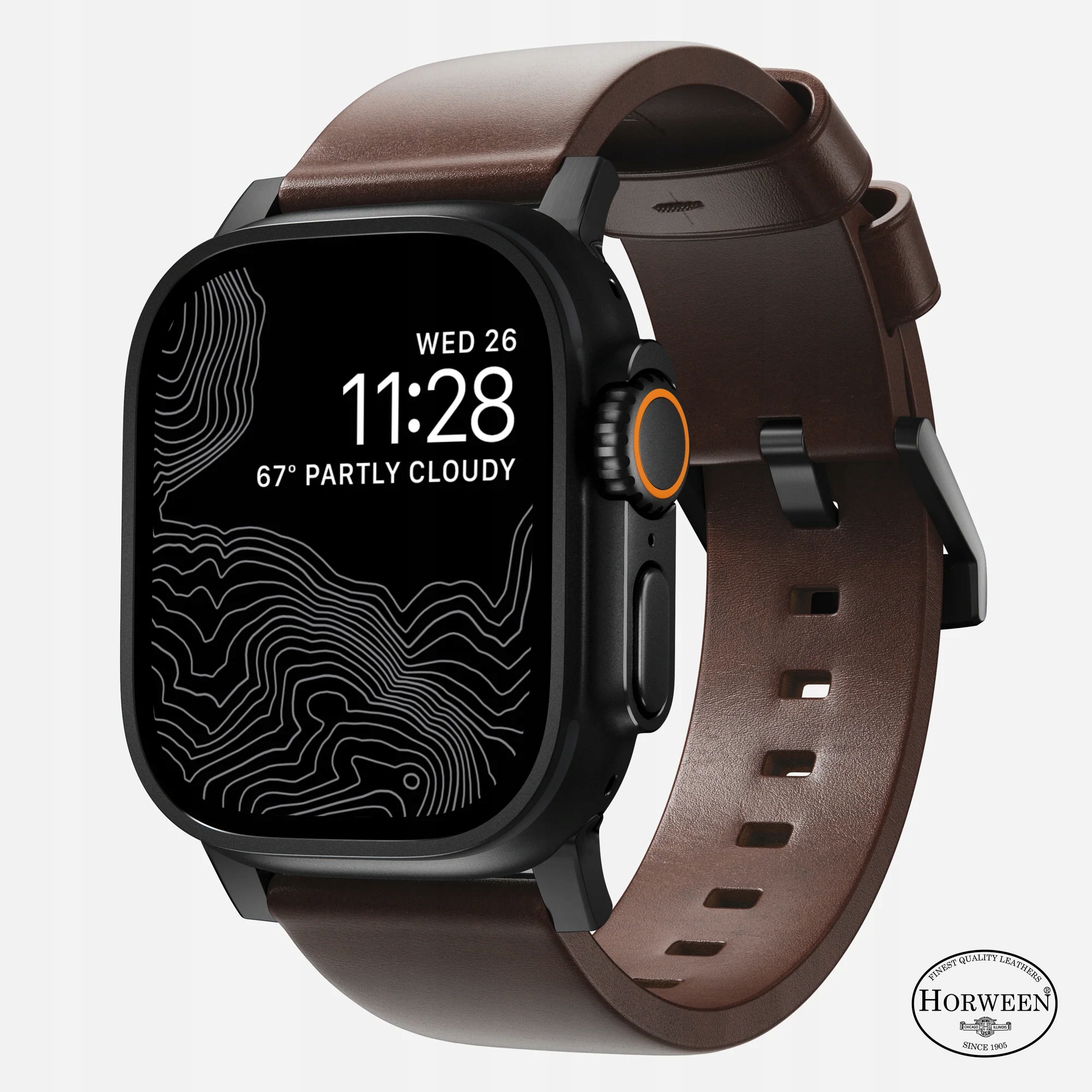 Nomad Modern Band kožený řemínek pro Apple Watch 4/5/6/7/8/9/SE 44/45 mm