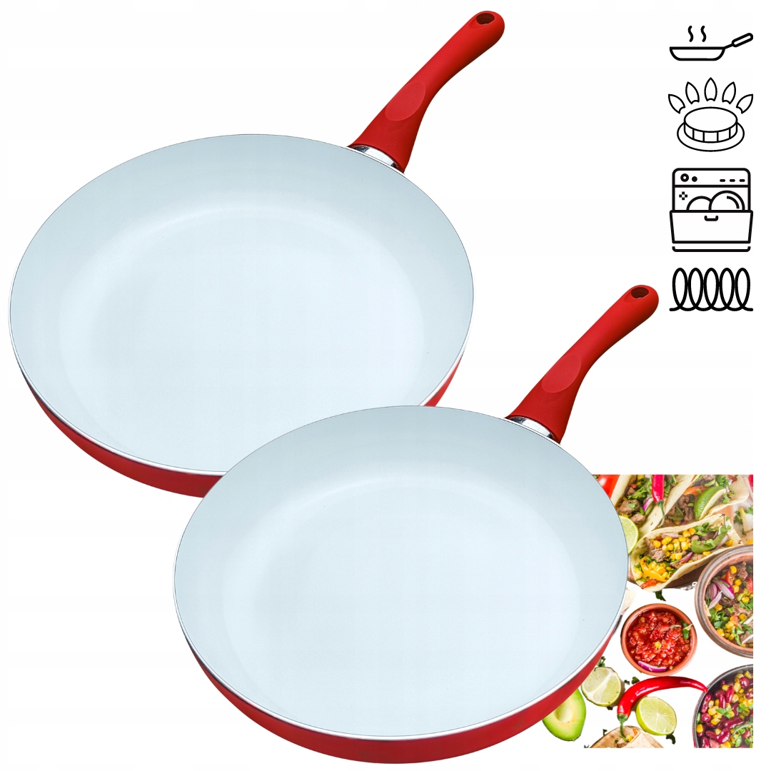 

Komplet 2 Małe Patelnie 24CM Ceramiczna Indukcja