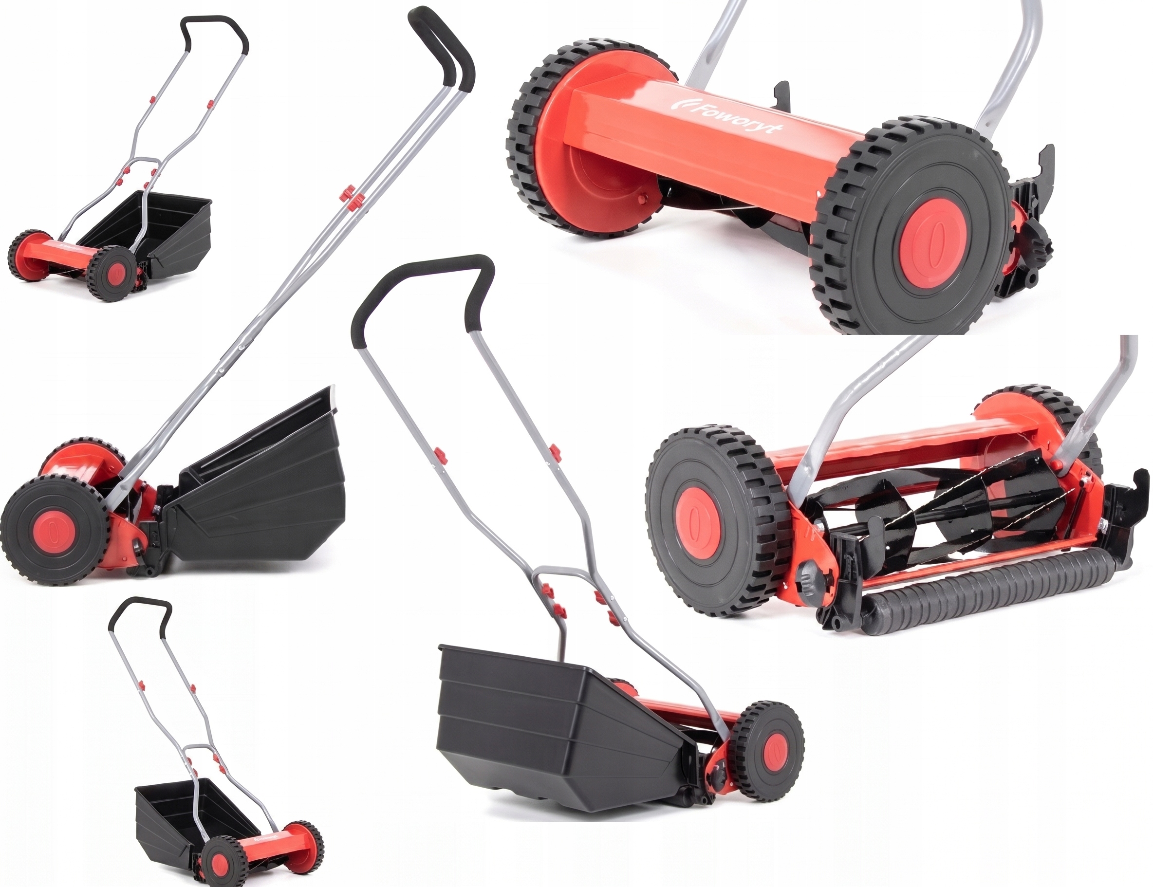Kosiarka Ręczna Bębnowa TKR380 Mechaniczna Wrzecionowa Z Koszem Pchana 38cm