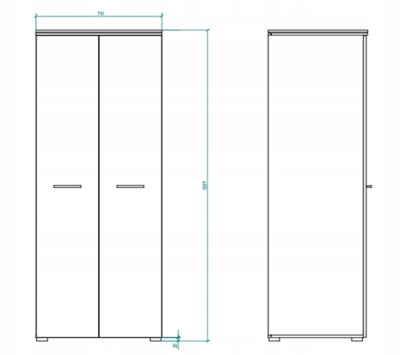 Szafa stojąca biała wysoki połysk Phantasy - NOWOŚĆ #AAAAMEBLE# Marka inna