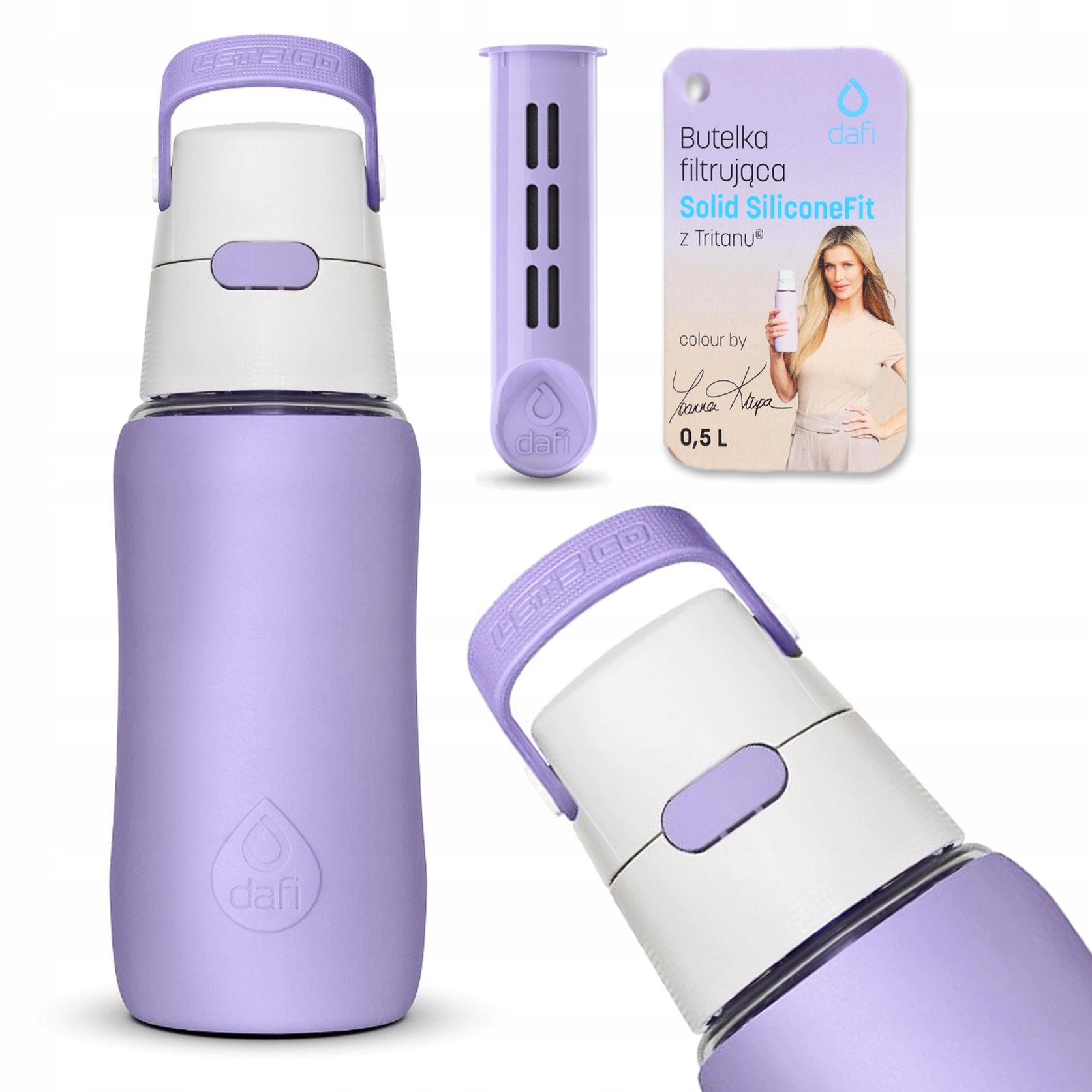 

Butelka Dafi SiliconeFit 0,5l digital lavender