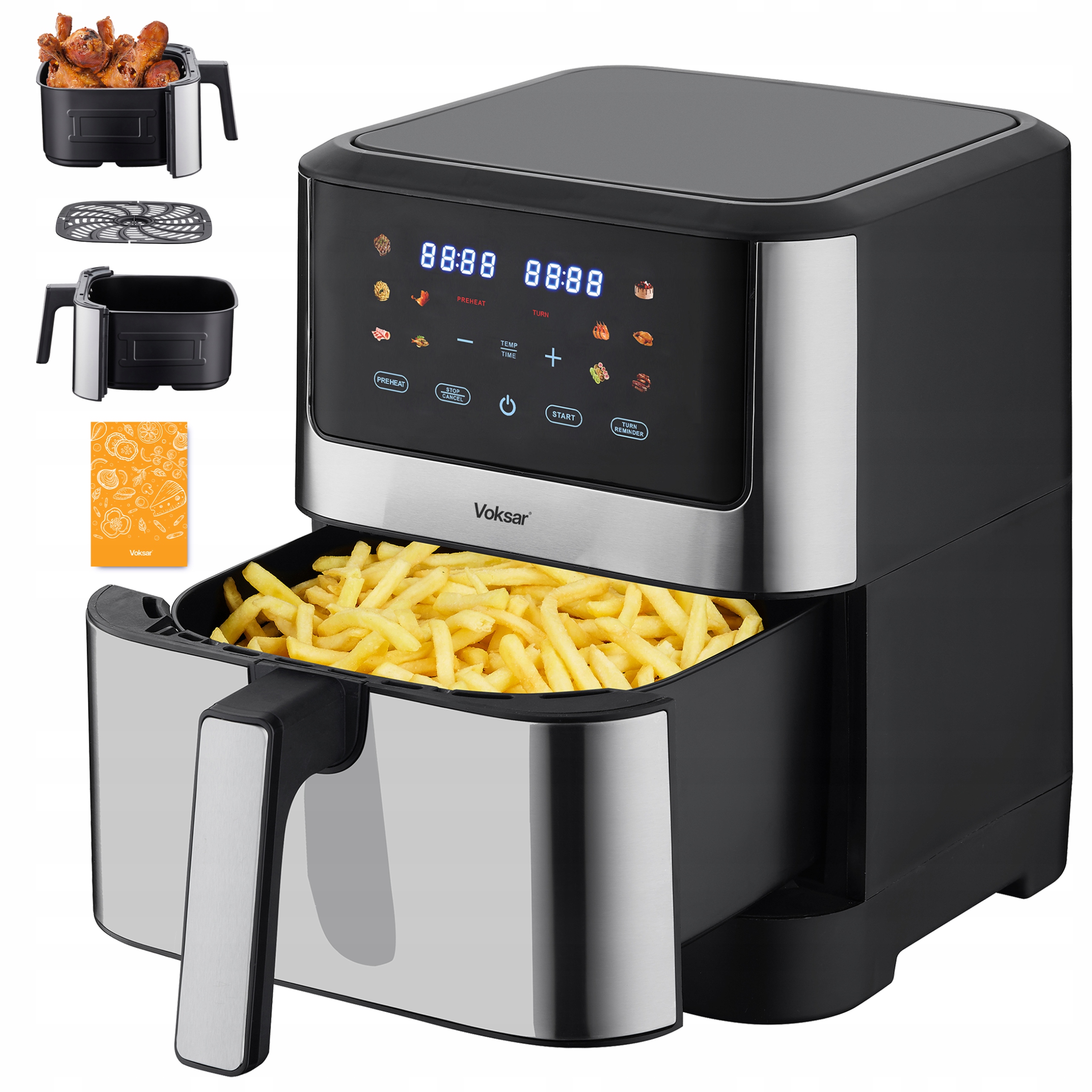 Bezkyslíková fritéza AirFryer Voksar K11 XXL 8L 12v1 1800W Recepty