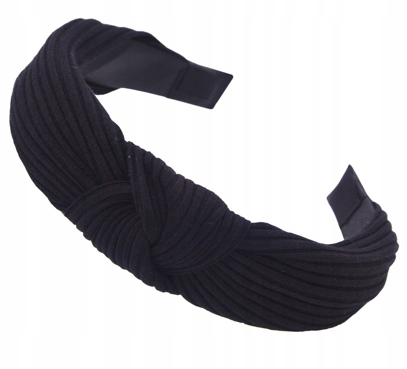 

Opaska do włosów czarna prążki węzeł supeł pin up