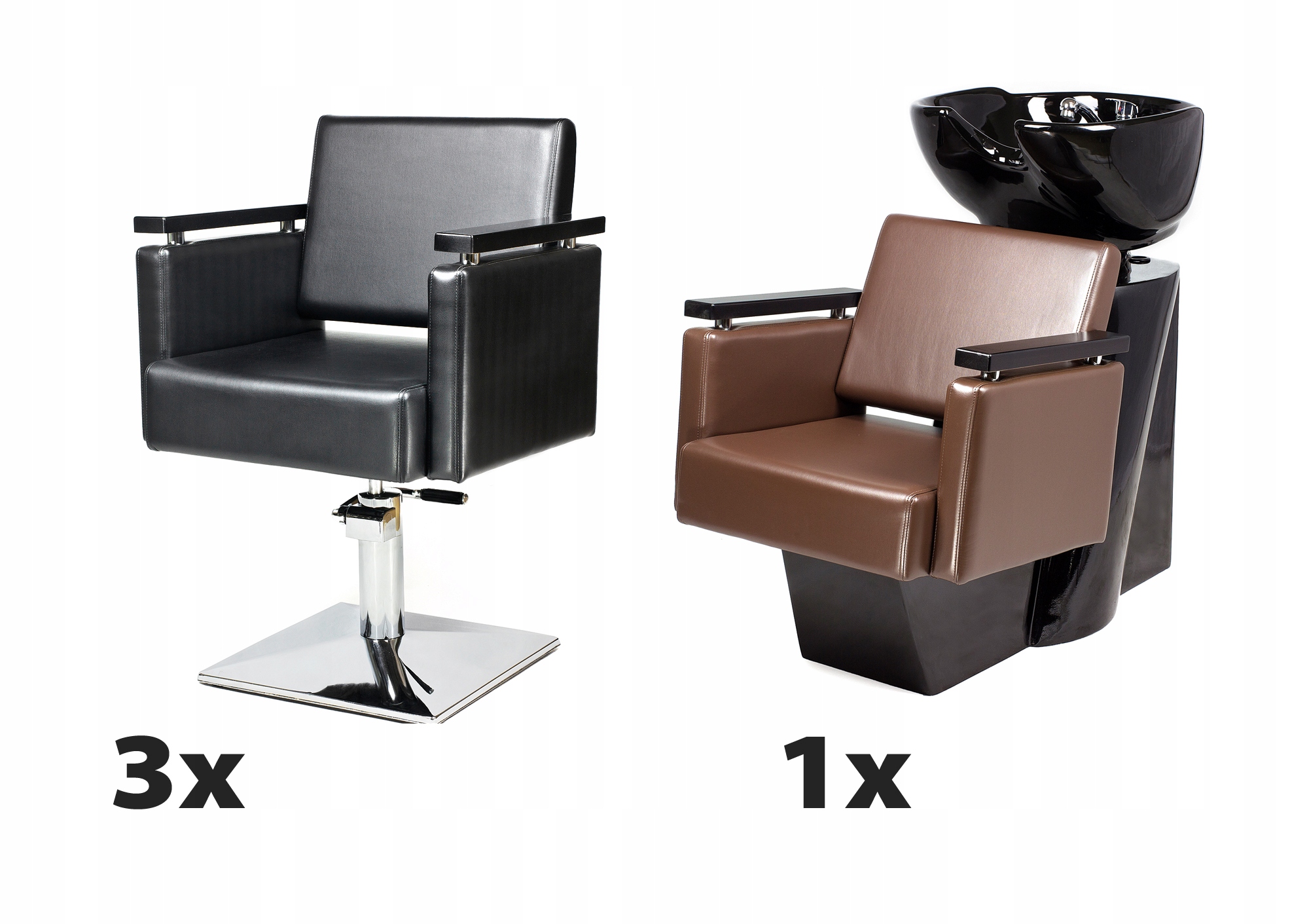 3 x Kadeřnické křeslo Kadeřnická myčka Piazza