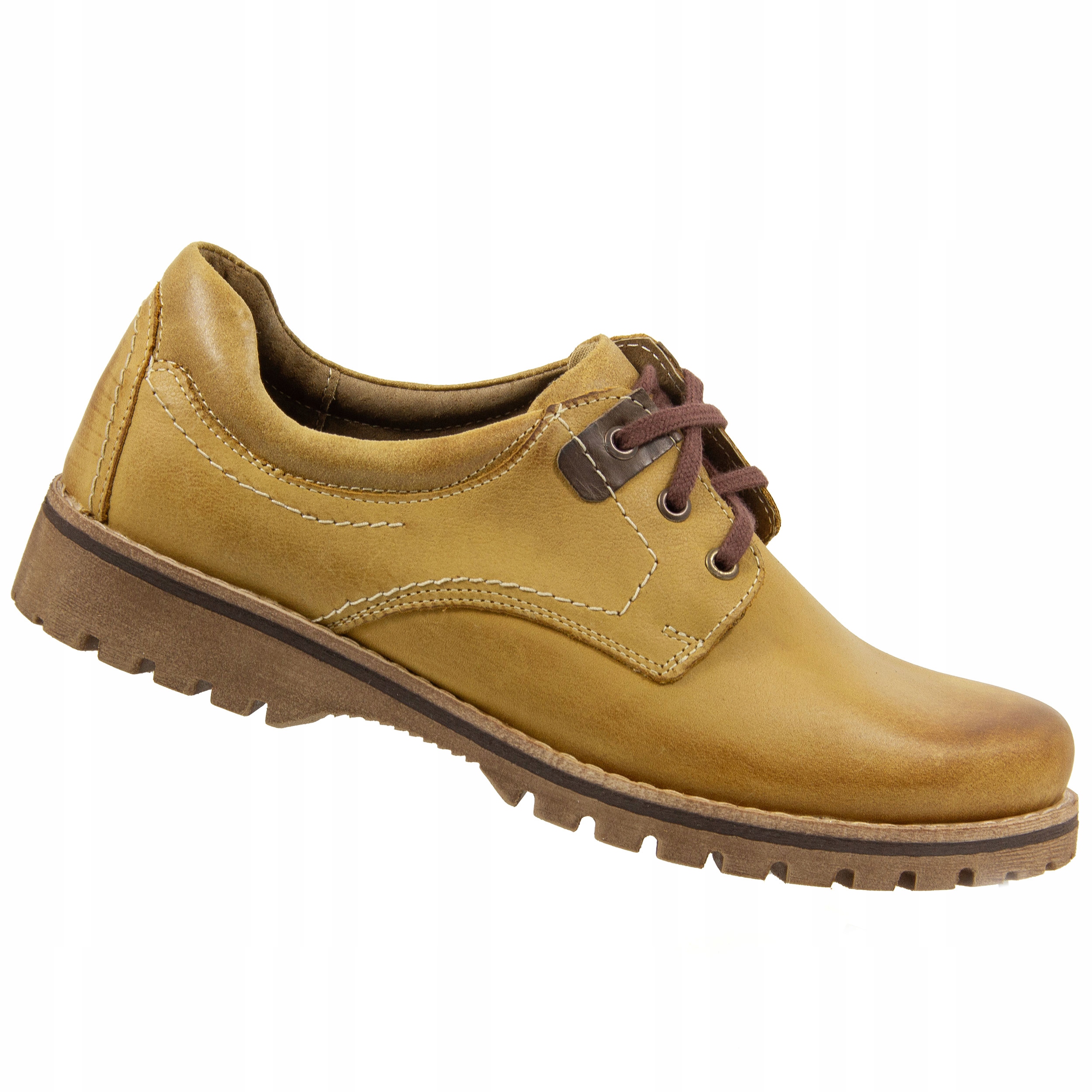 Pánské polobotky Trekingové trapery Kůže pohodlné šité 879 červené 44