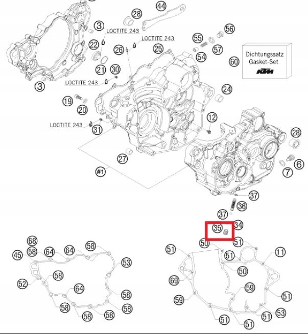 Śruba siatkowego filtra oleju KTM EXC SX RACING Numer katalogowy części 77038017000