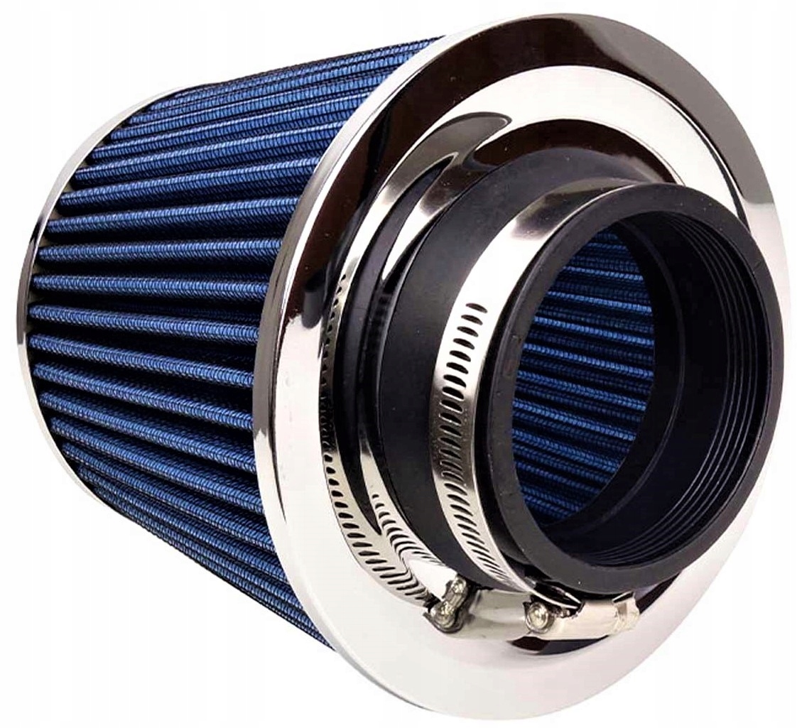 TUNINGOWY FILTR POWIETRZA STOŻEK CHROM +3 ADAPTERY