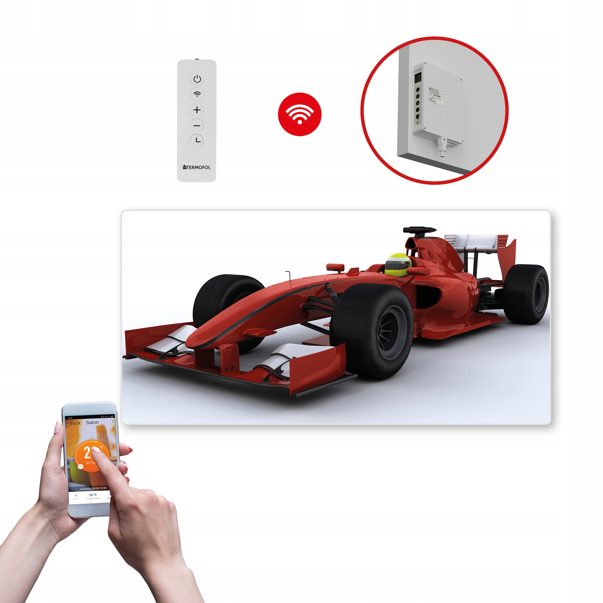 Dekoračný infračervený Ohrievací Panel s výkonom 700 W a Wifi