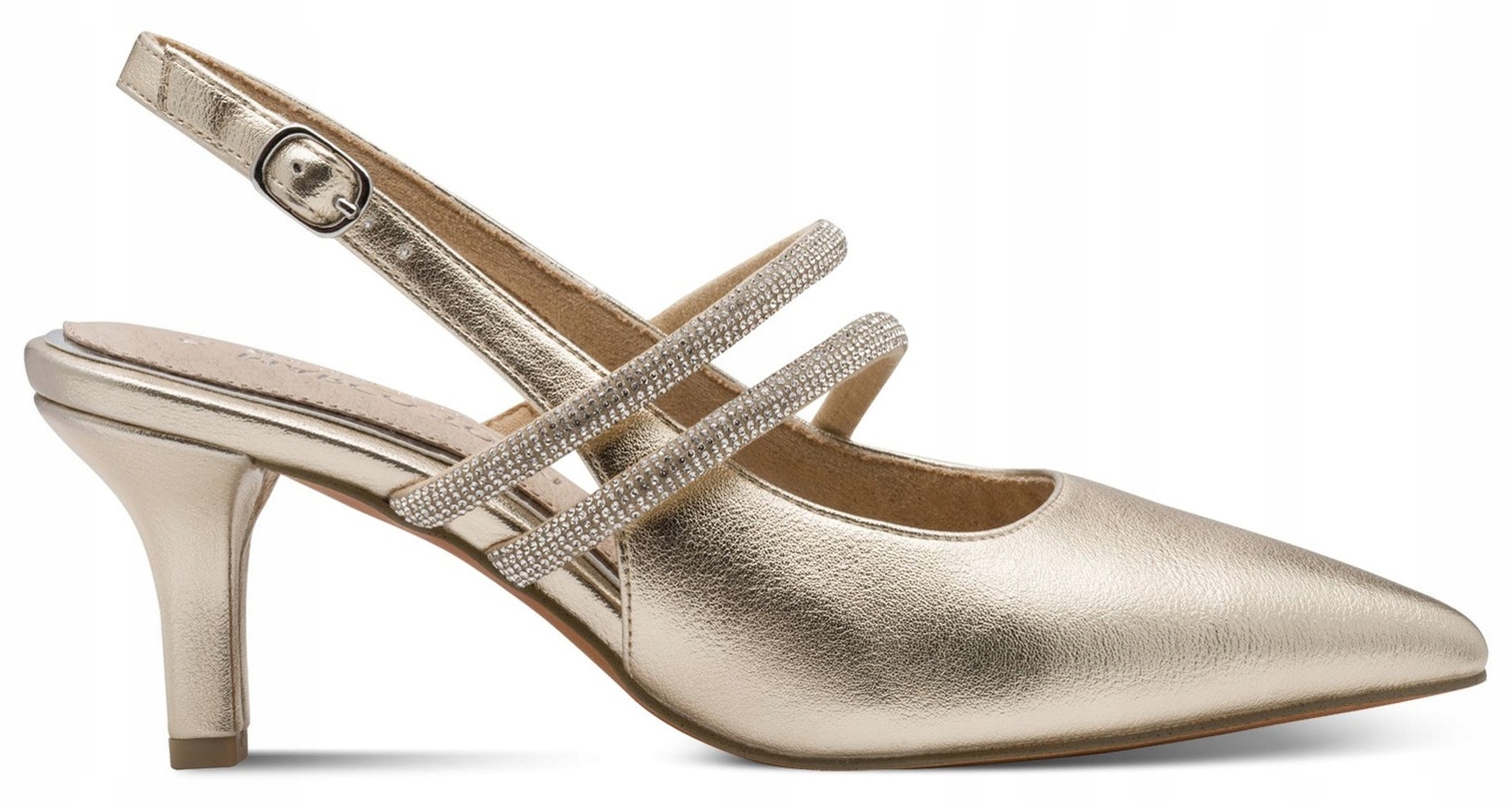 Zlaté Dámské Elegantní Lodičky Na Podpatku, Módní Marco Tozzi, Velikost 36