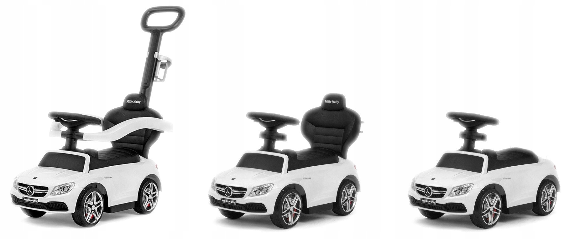 Jeździk MERCEDES personalizowany prezent na Roczek Kolor Biały