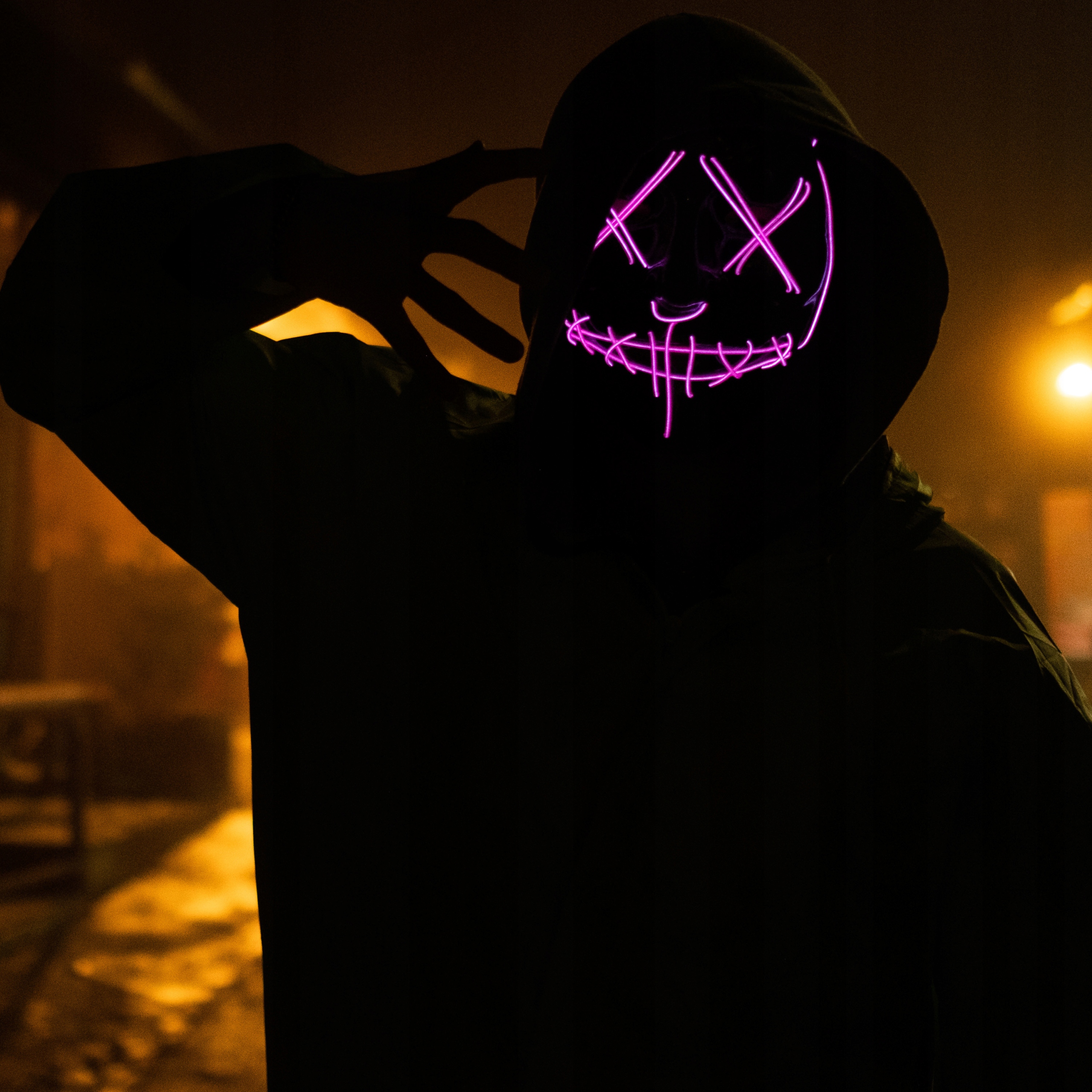 MASKA LED ŚWIECĄCA LEDOWA NA HALLOWEEN IMPREZĘ KARNAWAŁ PRZEBRANIE PURGE Marka RETOO